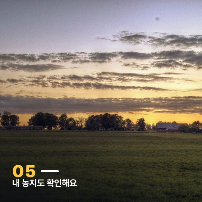 노을 지는 들판 풍경