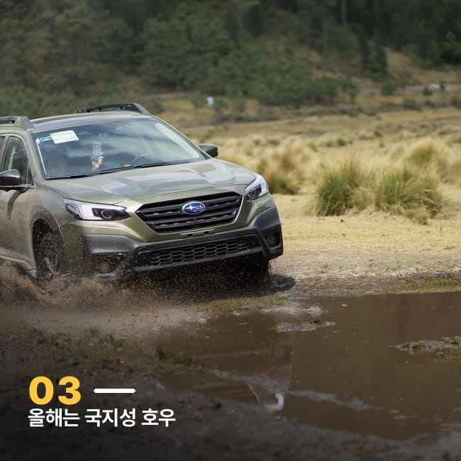 물웅덩이를 지나는 차량