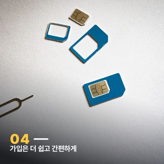 유심 카드와 이젝터 핀 플랫레이
