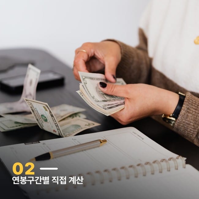 지폐를 세는 손과 다이어리가 놓인 책상 사진