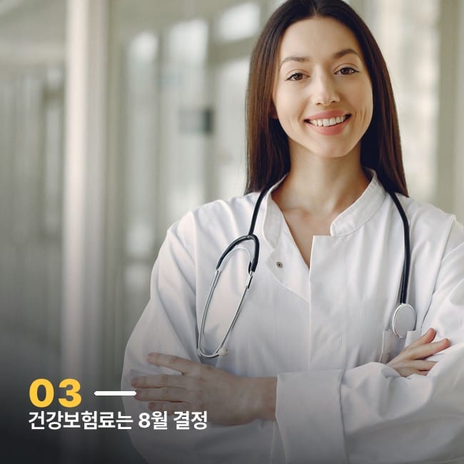 청진기를 목에 건 의사 사진, 건강보험료율 미확정을 상징하는 이미지