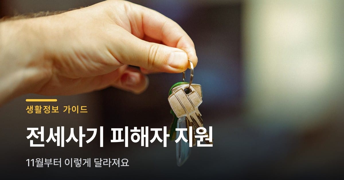전세사기 피해자 지원, 11월부터 이렇게 달라져요