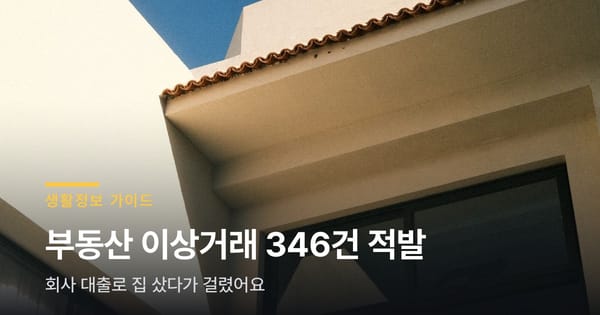 회사 대출로 집 샀다가 걸린 사람들, 346건이었어요
