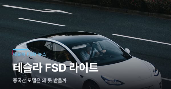 테슬라 FSD 라이트, 중국산 모델은 못 받는 이유